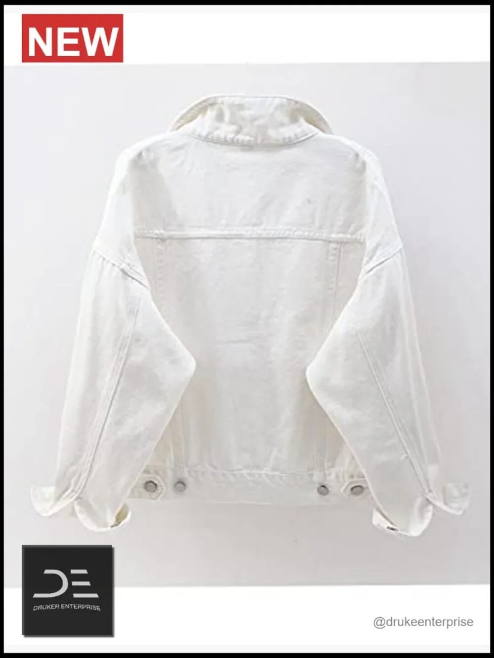 Denim Cotton Button Down Lapel Long Sleeve Loose Jacket Coat with Pockets